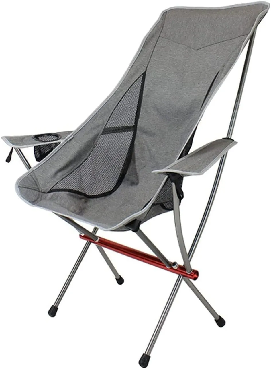 Camping Chair Folding Chair Portable Chair Outdoor Camping High Back Chair Portable Ultralight Seat Backpacking Chair with Soft Armrests for Hiking Camping Chairs for Adults/B/Si