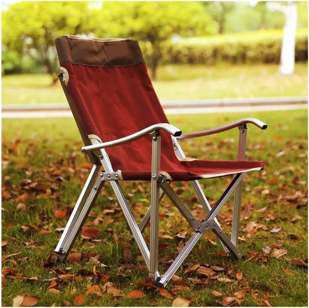 Camping Chair Folding Chair Portable Chair Outdoor Chair Portable Folding Chairs for Relax Camping Fishing Backrest Stool Aluminum Alloy Leisure Beach Chair Camping Chairs for Adults/Rosso/S
