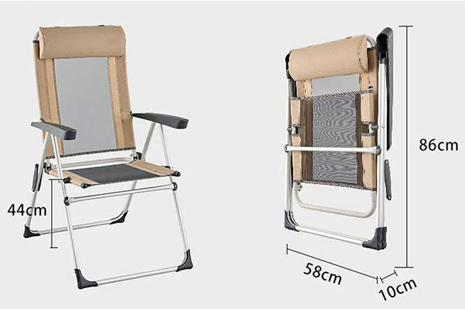 Camping Chair Folding Chair Portable Chair Outdoor Deck Chair Portable Armchair Fishing Camping Seat Stool with Adjustable Backrest and Breathable Mesh Backrest Camping Chairs for Adults