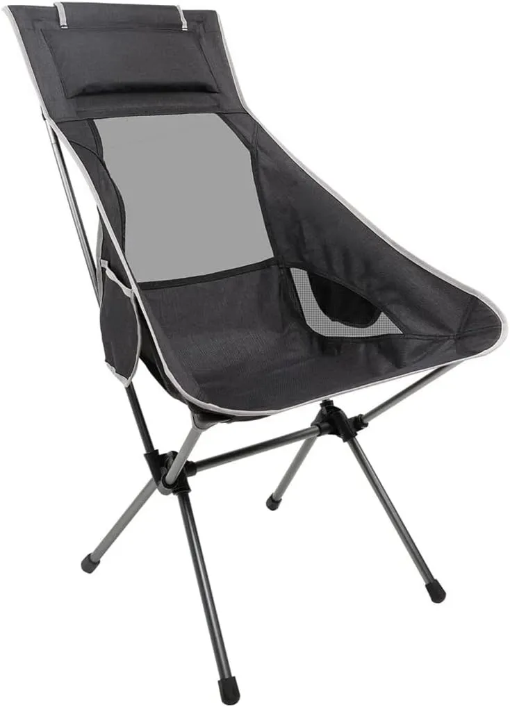 Camping Chair Folding Chair Portable Chair Outdoor High Back Camping Chair Portable Folding Seat with Mesh Backrest Camping Fishing Stool with Quilted Pillow Camping Chairs for Adults