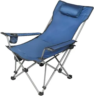 Camping Chair Folding Chairs Lawn Chairs Outdoor Folding Chair Portable Lawn Folding Seat Armchair With Cup Holder Pillow And Carry Bag Leisure Recliner Stool Folding Chair Camp Chair Moon Chair ( Col