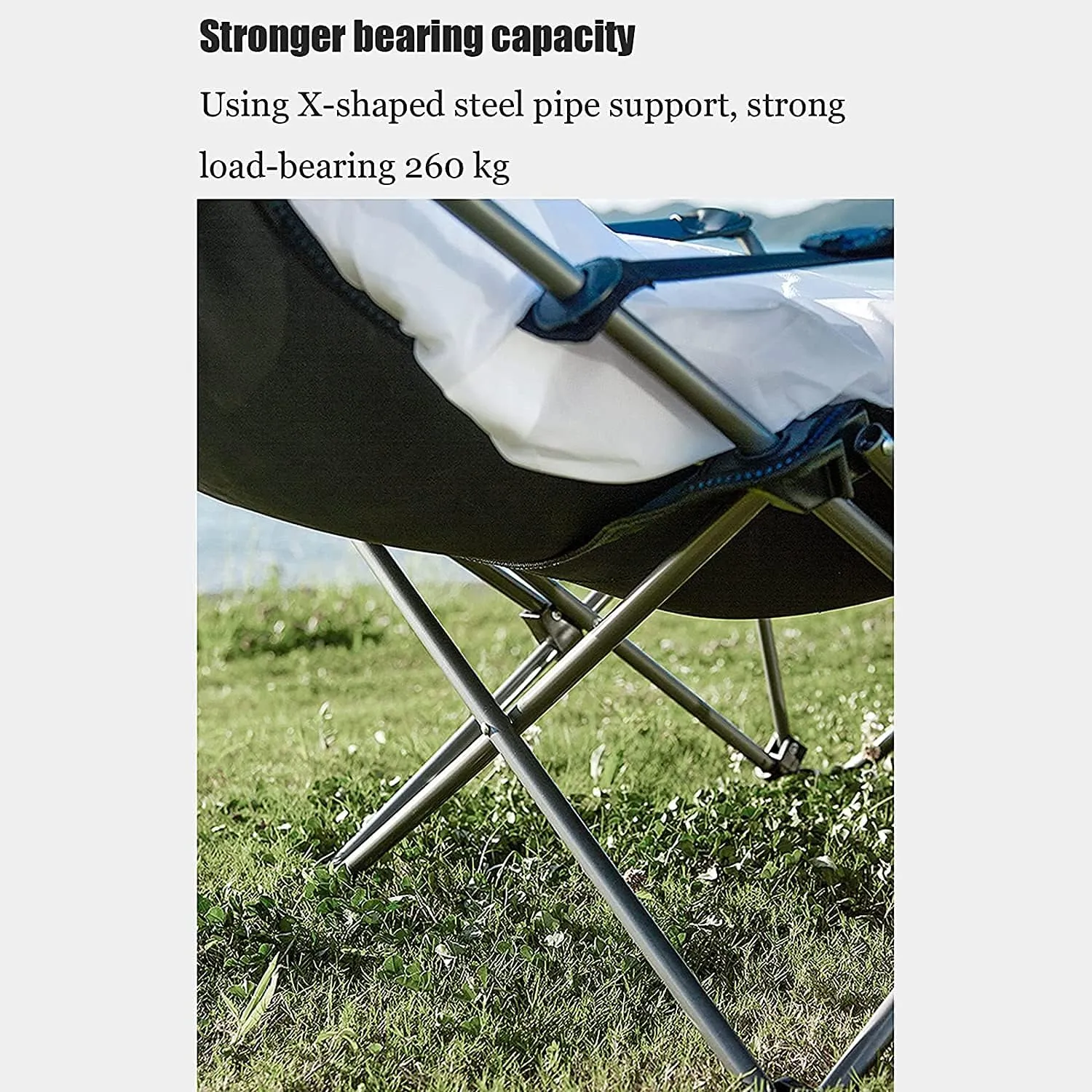 Camping Chair Folding Portable Outdoor Lawn Seat Armchair with Cup Holder Pillow and Carry Bag Leisure Recliner Stool Chairs for Adults