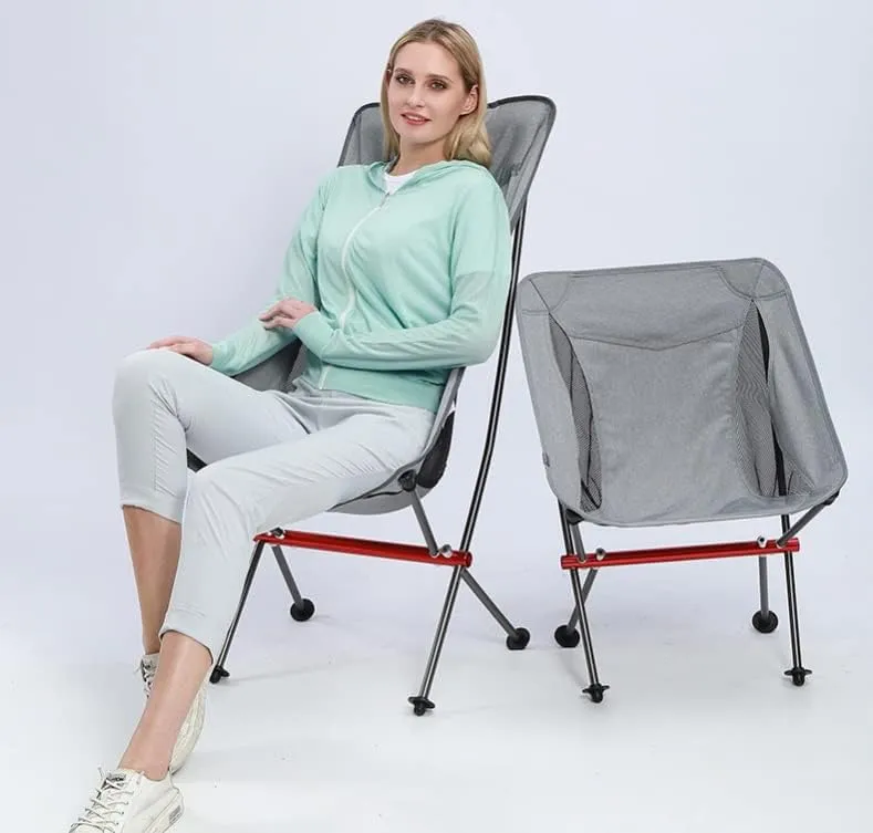 Camping Chair Folding Portable Outdoor Picnic Fishing Breathable Wear-Resistant Aluminum Alloy Backrest Chairs for Adults