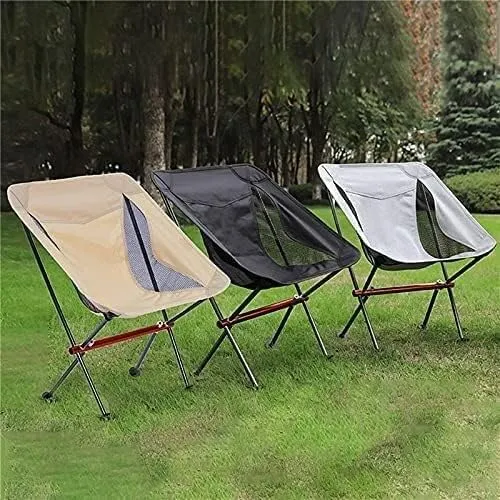 Camping Chair Folding Portable Outdoor Picnic Fishing Breathable Wear-Resistant Aluminum Alloy Backrest Chairs for Adults