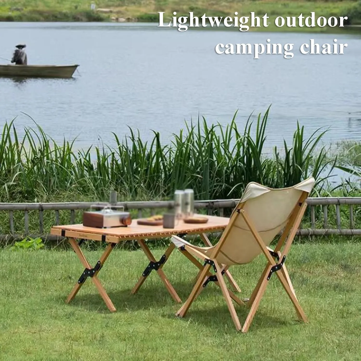 Camping Chairs for Adults Wooden Chair e Picnic Folding Camp Lightweight with Mesh Pocket & Carrying Bag