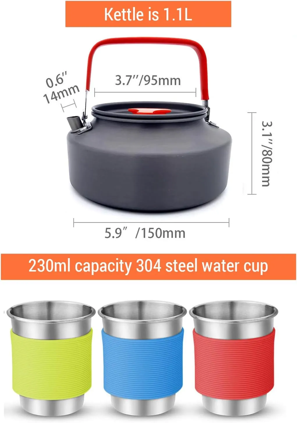 Camping Cookwa Set Outdoor Cooking Equipment for Camping Hiking and Picnics for 2-3 People All in One Compact Camp Cooking Set