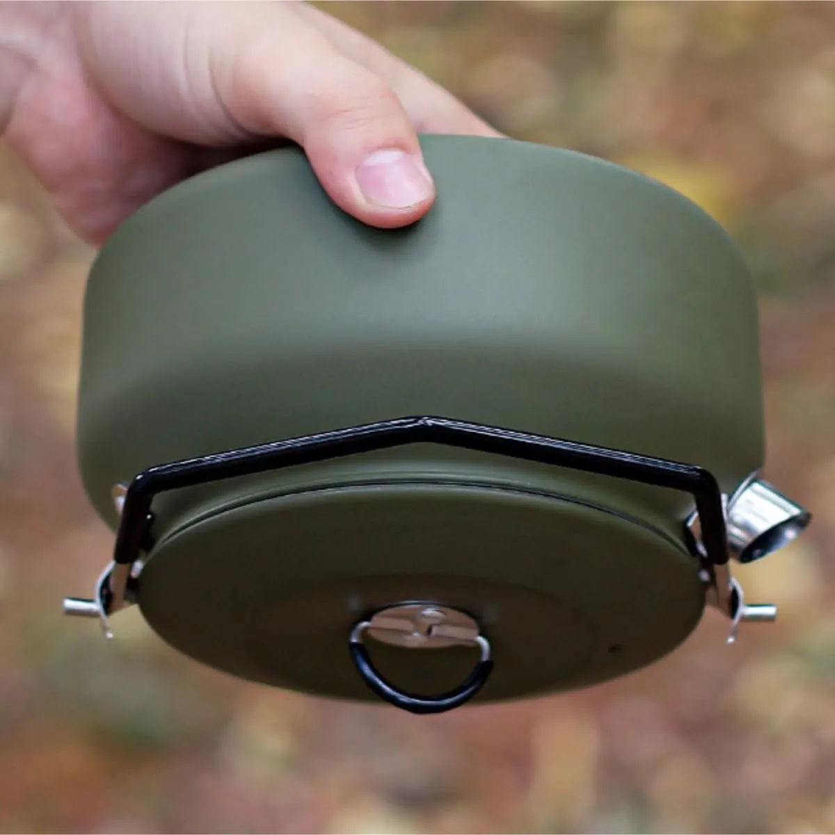Camping Cookware, Outdoor Stainless Steel Picnic Teapot Camping Portable Large Capacity Kettle Portable Stove(Brown)