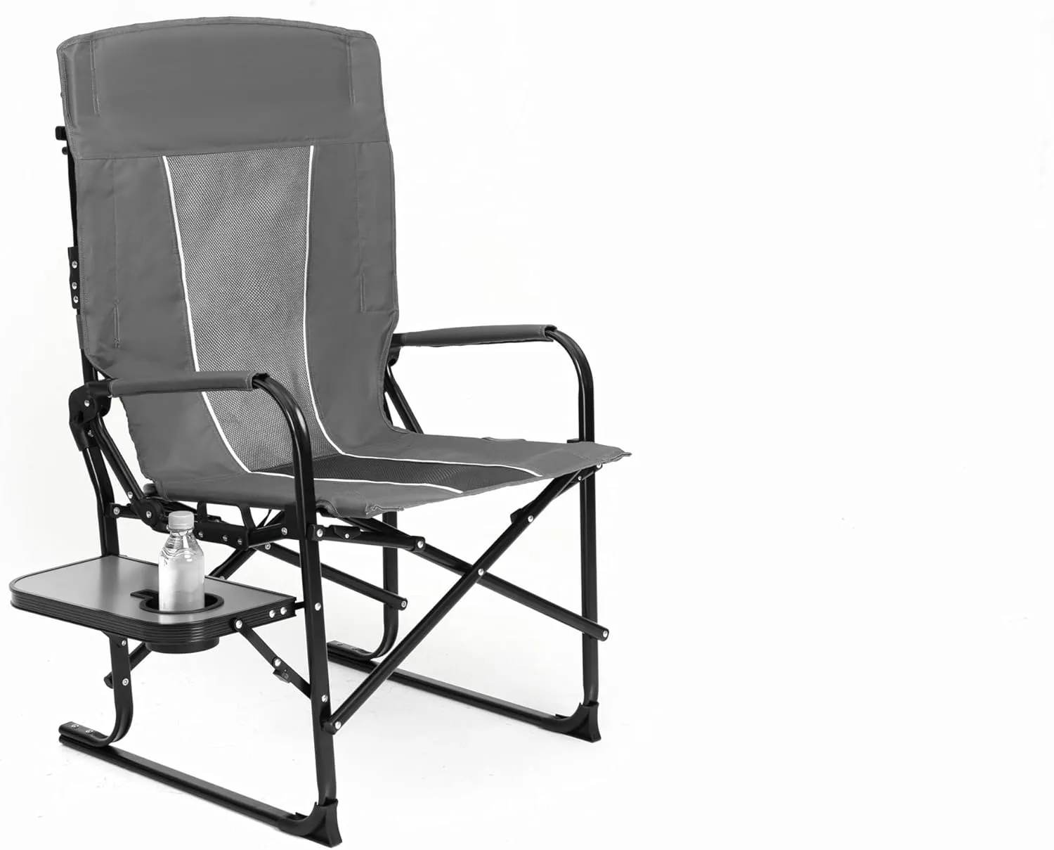 Camping Directors Chair, Heavy Duty,Oversized Portable Folding Chair with Side Table, Pocket for Beach, Fishing,Trip,Picnic,Lawn Blue (Gray   Steel)