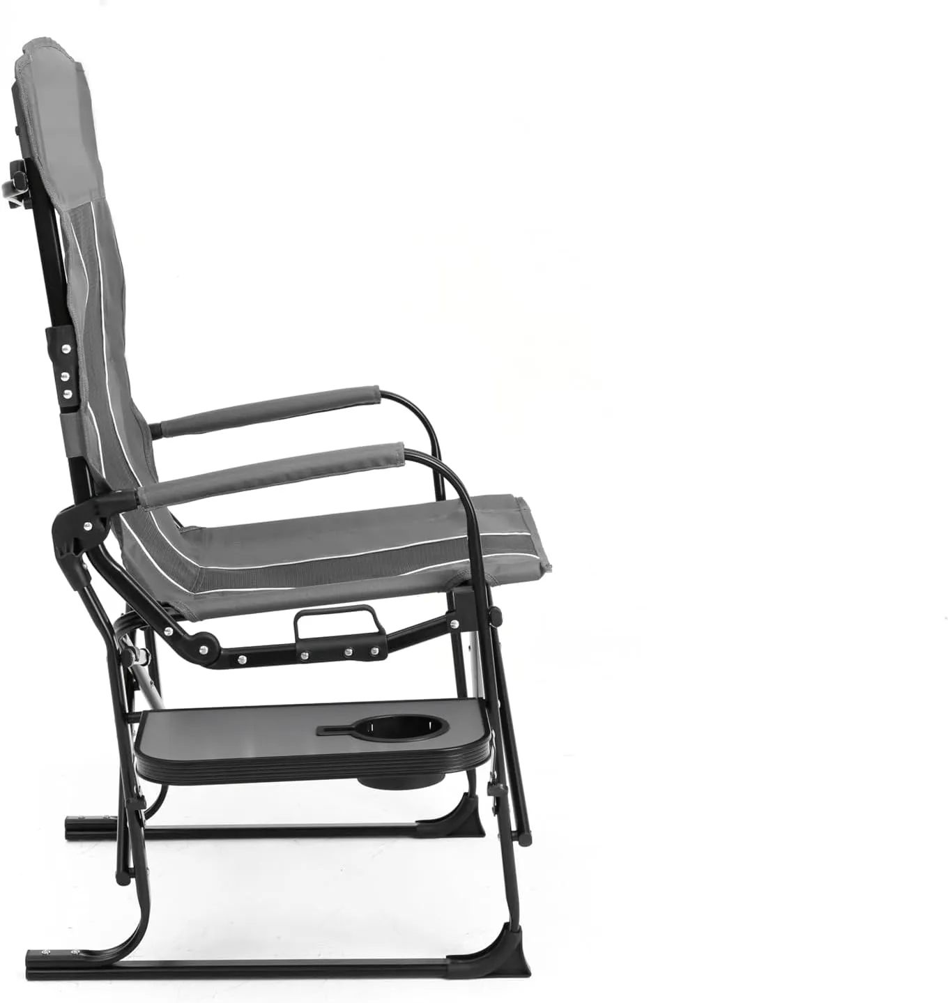 Camping Directors Chair, Heavy Duty,Oversized Portable Folding Chair with Side Table, Pocket for Beach, Fishing,Trip,Picnic,Lawn Blue (Gray   Steel)