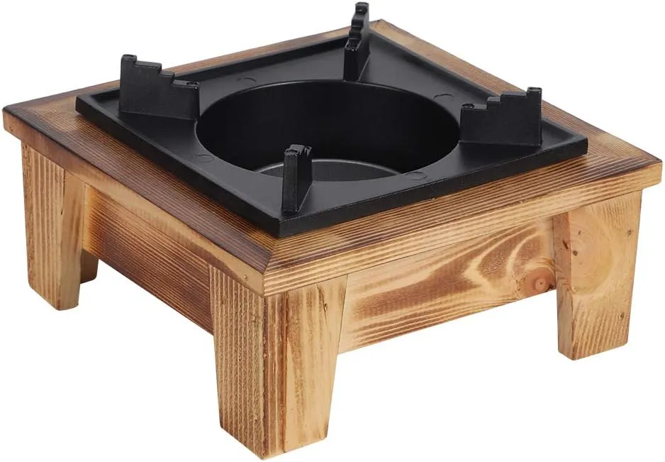 Camping Fire Pit , Outdoor Wood Stove censer with Wooden Shelf and Alcohol Box , Portable Barbecue Alcohol Oven Stove Furnace Kitchenware Cooking Utensil for Outdoor Picnic , Camping Fire Pit , Outdo