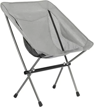 Camping Folding Stools Outdoor Folding Chair Ultralight Moon Chair Aluminum Alloy Convenient Lazy Backrest Leisure Home Camping Beach Fishing Chair(Grey)