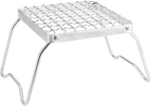 Camping Grills With Foldable Legs Stainless Grills Grate Stove Campfire Stand Portable Grills For Backpacking