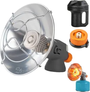 Camping Heater with Adapter and Storage Box Stainless Steel Portable Heater Adjustable Leakproof Propane Heaters for Tent Fishing Outdoor, Propane Heater