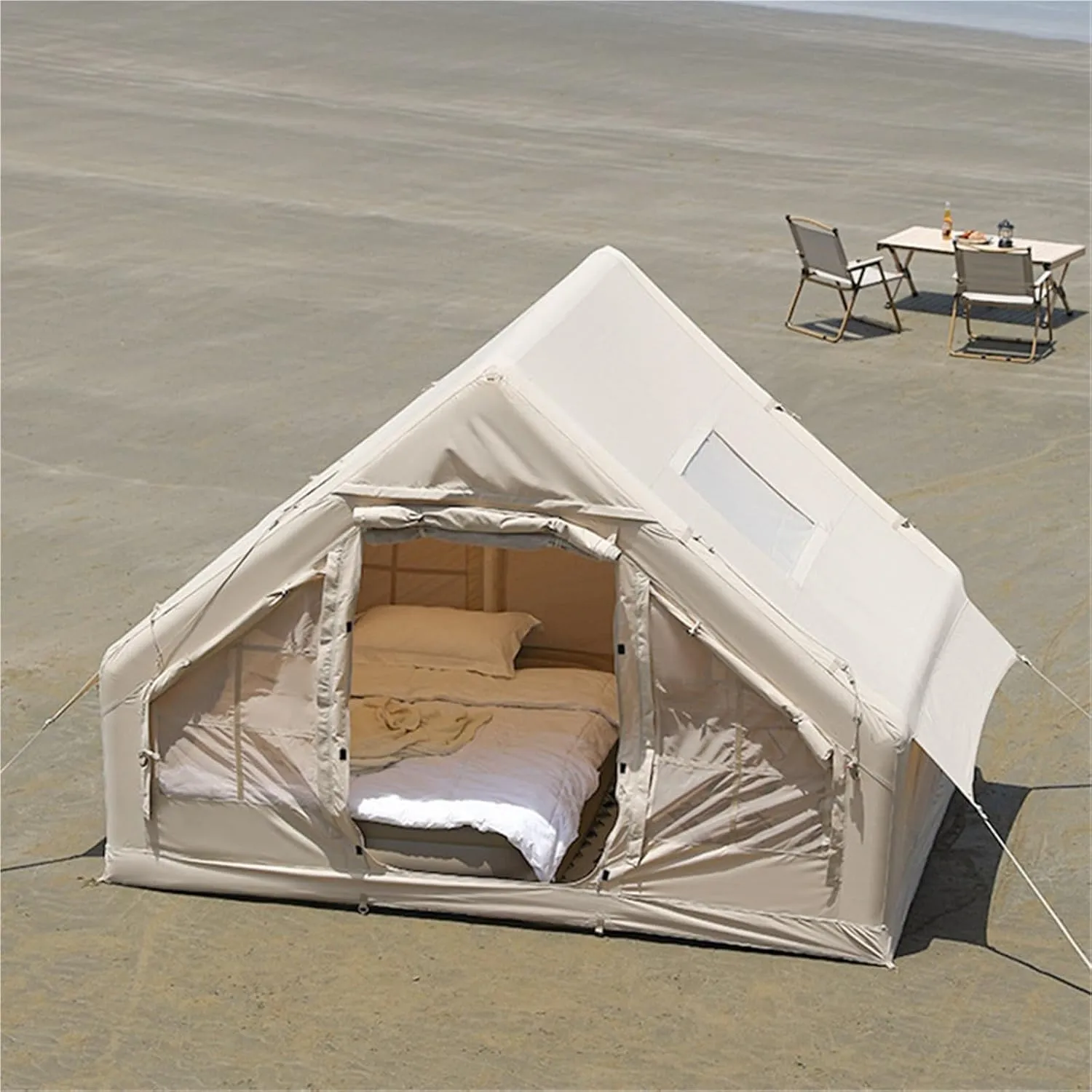 Camping Inflatable Tent Outdoor Canopy Two-in-one Breathable Rainproof Overnight Camping Tent