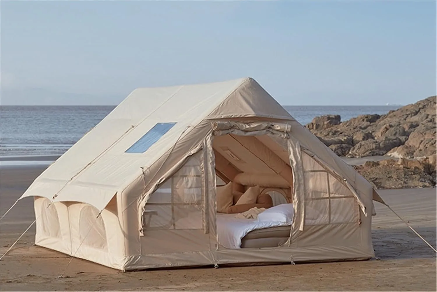 Camping Inflatable Tent Outdoor Canopy Two-in-one Breathable Rainproof Overnight Camping Tent