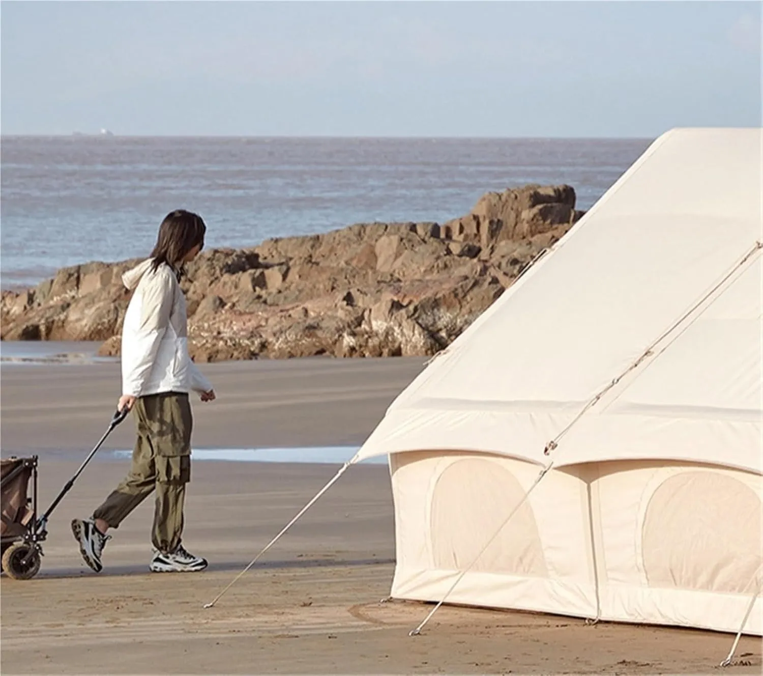 Camping Inflatable Tent Outdoor Canopy Two-in-one Breathable Rainproof Overnight Camping Tent