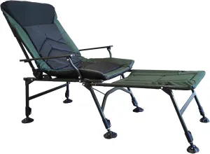 Camping Lounge Chair, Portable Folding Reclining Camping Chair with Adjustable backrest for Indoor and Outdoor, Camping, Beach, Hiking, Fishing (Black Green-Upgrade)