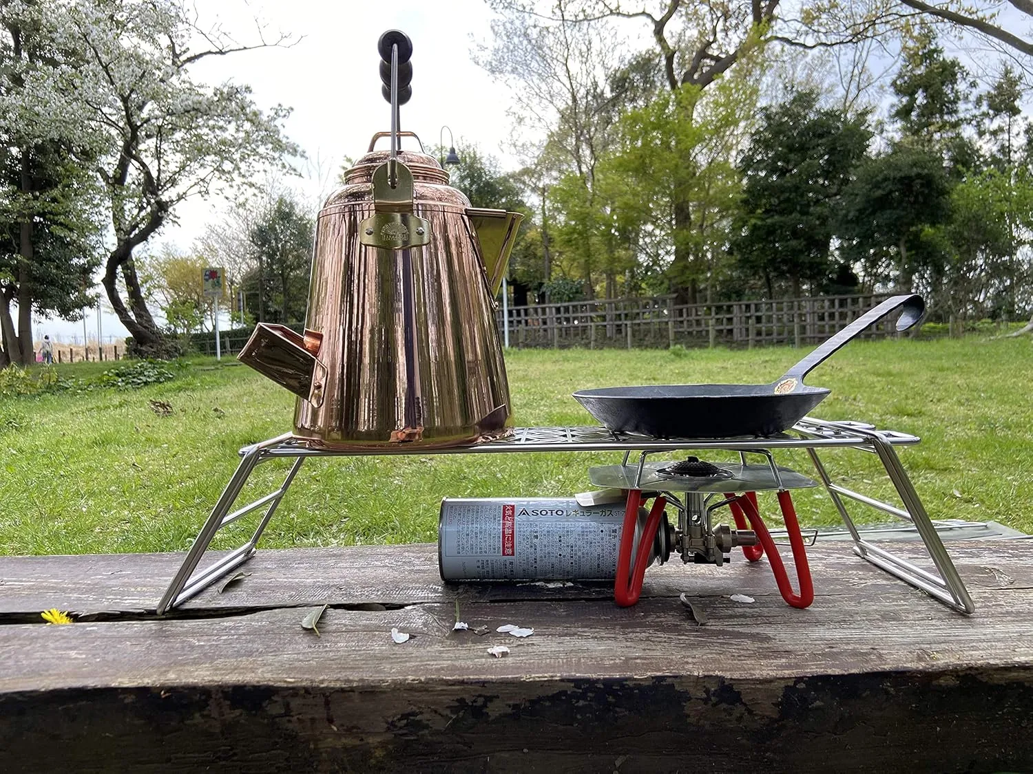 Camping Moon MTG-TSC Bonfire Table, Cooker Stand, Bonfire Grill, Stainless Steel, 6 Diameter Round Bar, Bonfire, Lost, Multi Iron Legs with Canvas Case