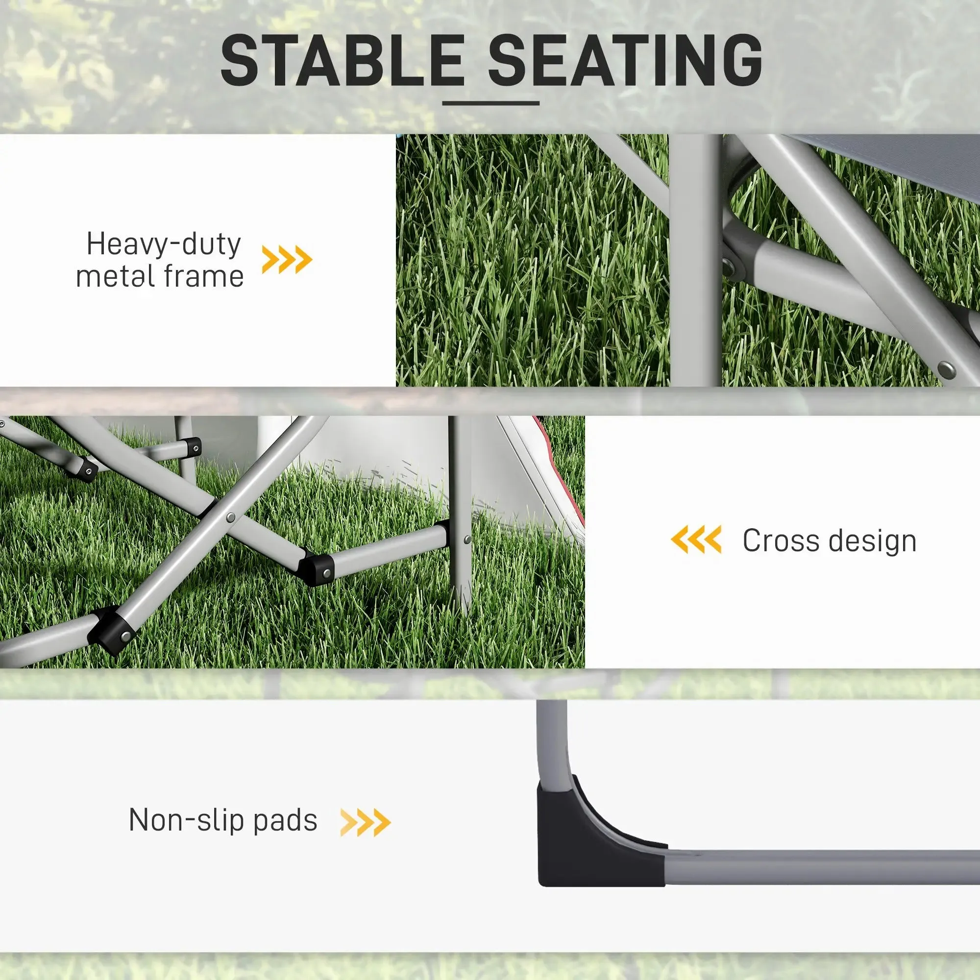 Camping - Outsunny Directors Grey Table Chair, Folding With Classic Leading-edge Side