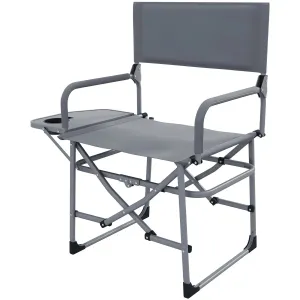 Camping - Outsunny Directors Grey Table Chair, Folding With Classic Leading-edge Side