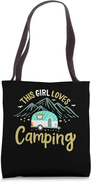 Camping RV Camper Caravan Trailer Tote Bag
