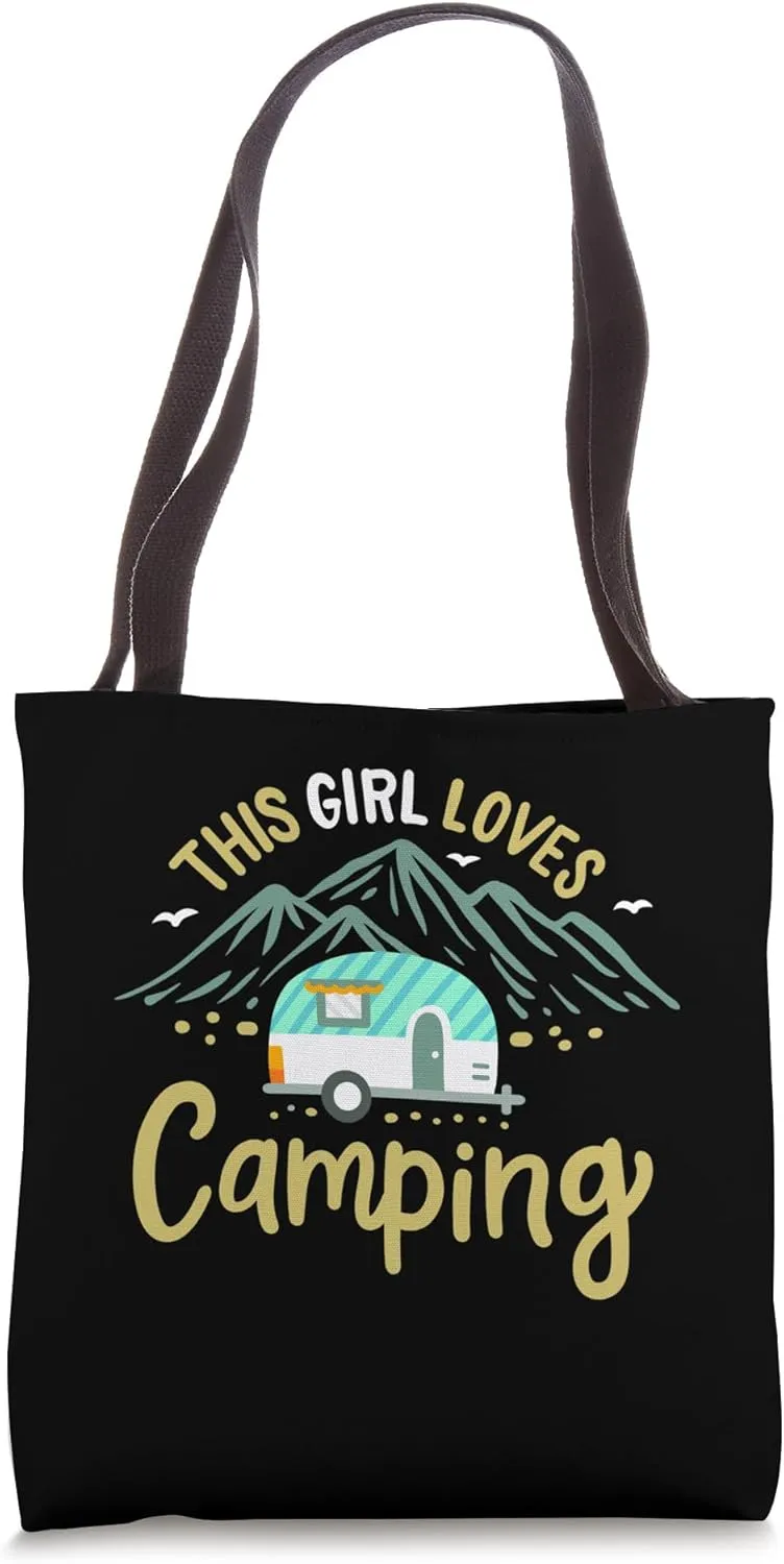 Camping RV Camper Caravan Trailer Tote Bag