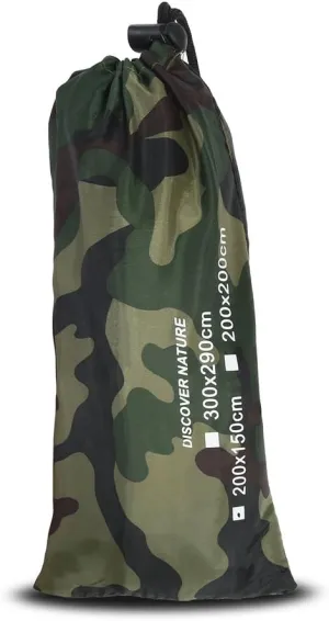 Camping Shelter Tent Tarp,Camouflage Outdoor Portable Lightweight Rainproof Mat RainTent(3 * 2.9m)