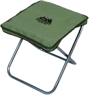Camping Stool Portable Folding Stool Aluminum Alloy Frame Camp Stool Fishing Stool for Beach Barbecue Hiking Gardening Travel, Green, 43cmx36.5cm