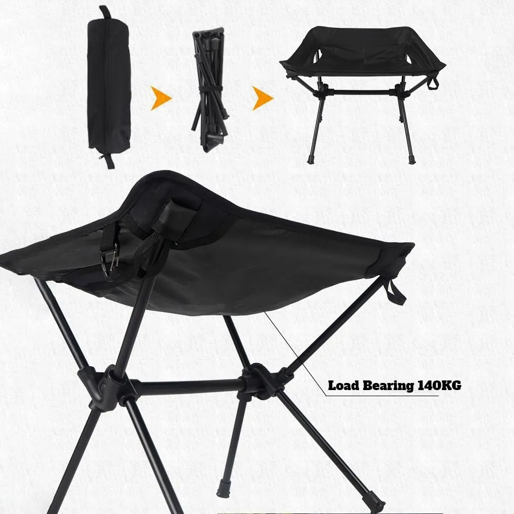 Camping Stool Portable Folding Stool Mini Lightweight Collapsible with Carry Bag for Outdoor Hiking Fishing 331 LBS Black