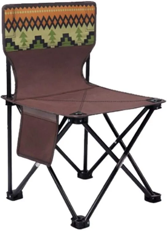 Camping Stool, Small Folding Chair, The Portable Fishing Chair Lightweight Outdoor Camping BBQ Chairs Folding Extended Hiking Garden Ultralight Picnic Seat (Color : Brown M)