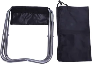 Camping Stool, Small Folding Chair, The Portable Folding Aluminum Oxford Fabric Chair Outdoor Terrace Fishing Camping Belt Tote Bag Black