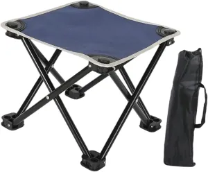 Camping Stool with Carry Bag Fishing Seat Ottoman Footrest Portable Foot Rest Stool for Beach Patio Backpacking Traveling, Blue