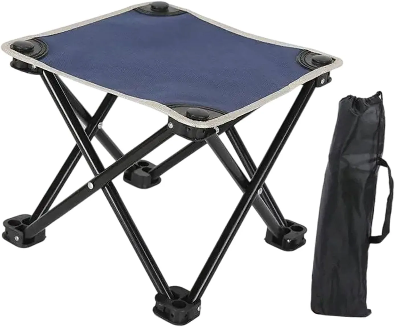 Camping Stool with Carry Bag Fishing Seat Ottoman Footrest Portable Foot Rest Stool for Beach Patio Backpacking Traveling, Blue