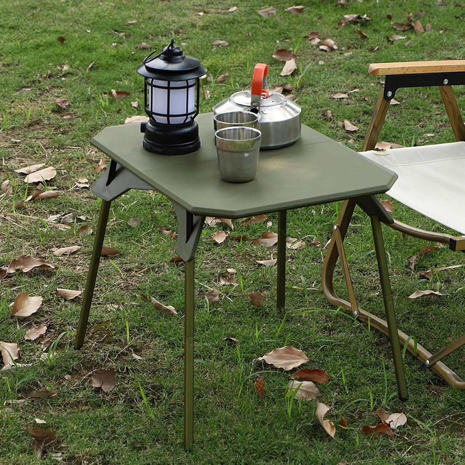 Camping Table Folding Portable Camp Side Table Lightweight Carry Bag Beach Outdoor Hiking Picnics BBQ Cooking Dining Kitchen(A)