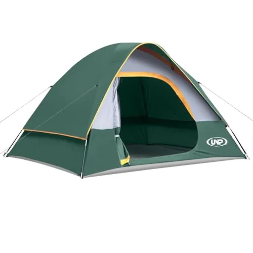 Camping Tent 4 Person Waterproof Windproof Tent w/ Rainfly Easy Set up, Portable Dome Tents for Camping