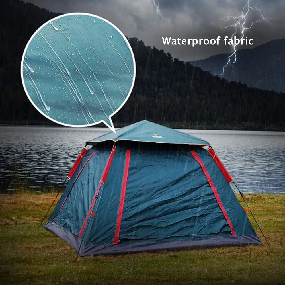 Camping Tent Rainproof Multifunction Folding Automatic Outdoor Thick Family Tents 3-4 Person (3/4 Person Gr?n)