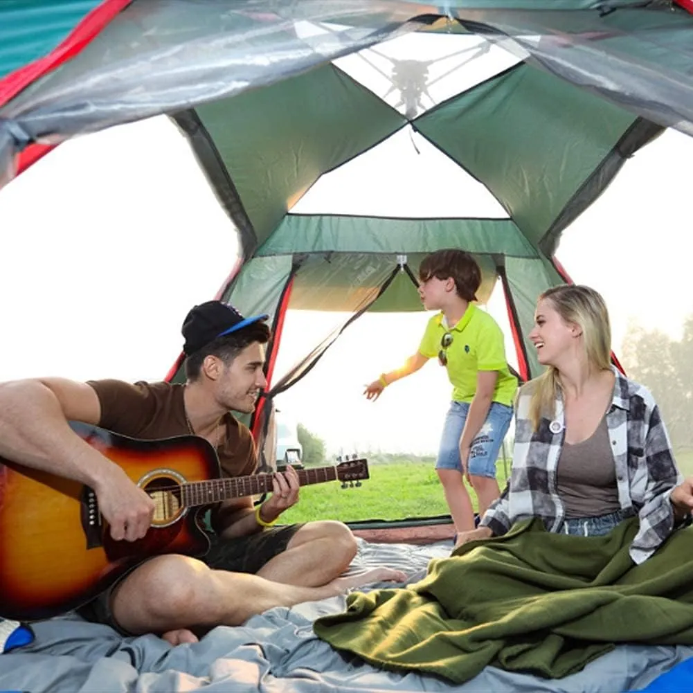 Camping Tent Rainproof Multifunction Folding Automatic Outdoor Thick Family Tents 3-4 Person (3/4 Person Gr?n)