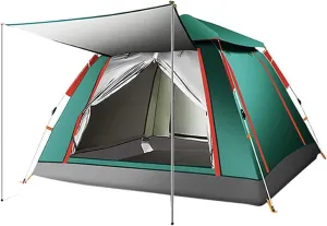 Camping Tent Rainproof Multifunction Folding Automatic Outdoor Thick Family Tents 3-4 Person (3/4 Person Gr?n)