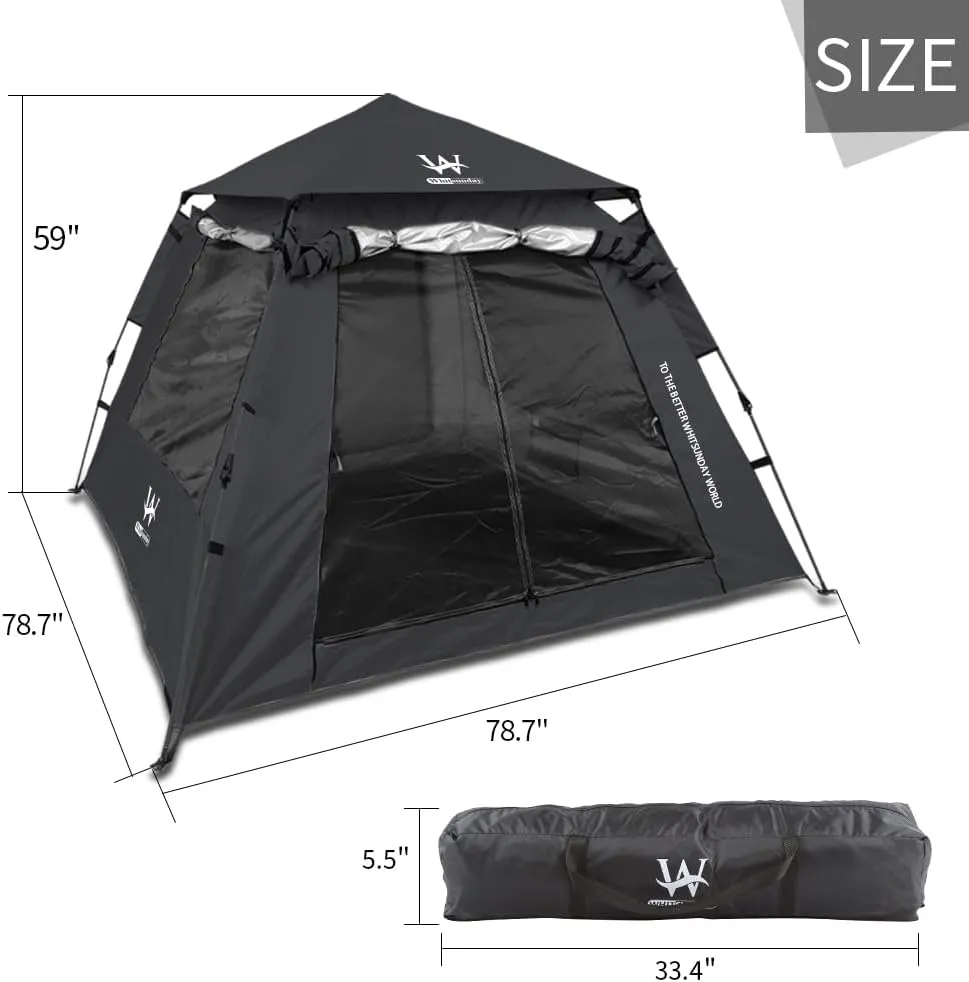 Camping Tent with Instant Setup, Waterproof Tent, 1-2 Person Easy Quick Setup Dome Family Tents for Camping
