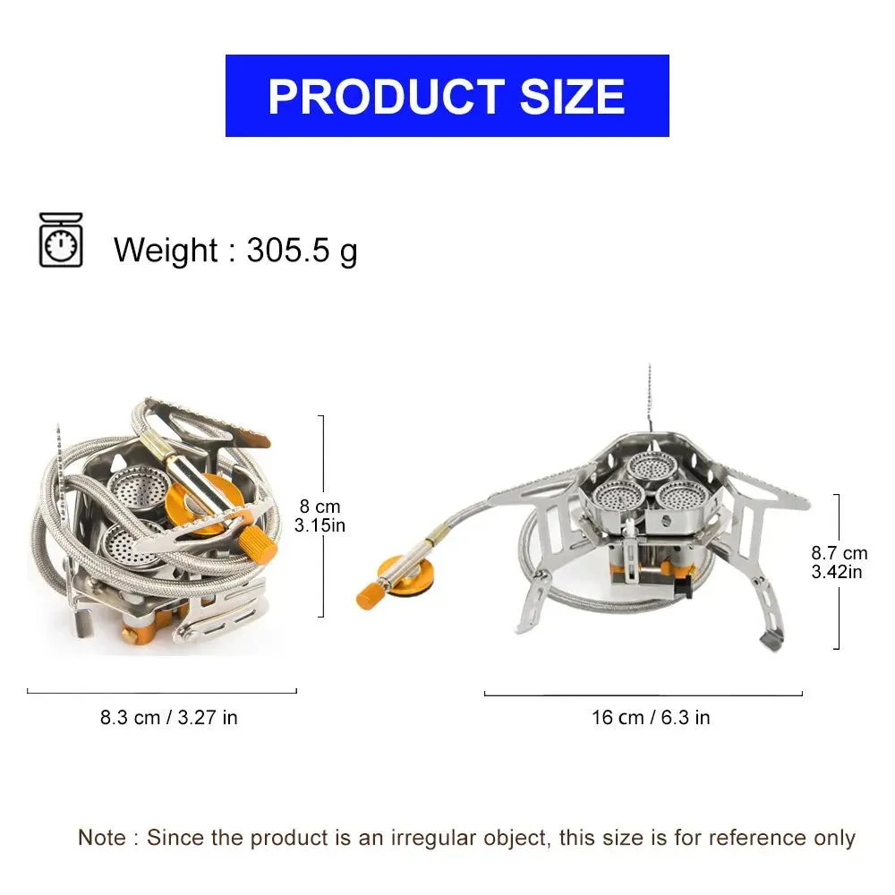 Camping Tourist Burner Big Power Gas Stove - Portable Furnace for Picnic, Barbecue, and Outdoor Recreation