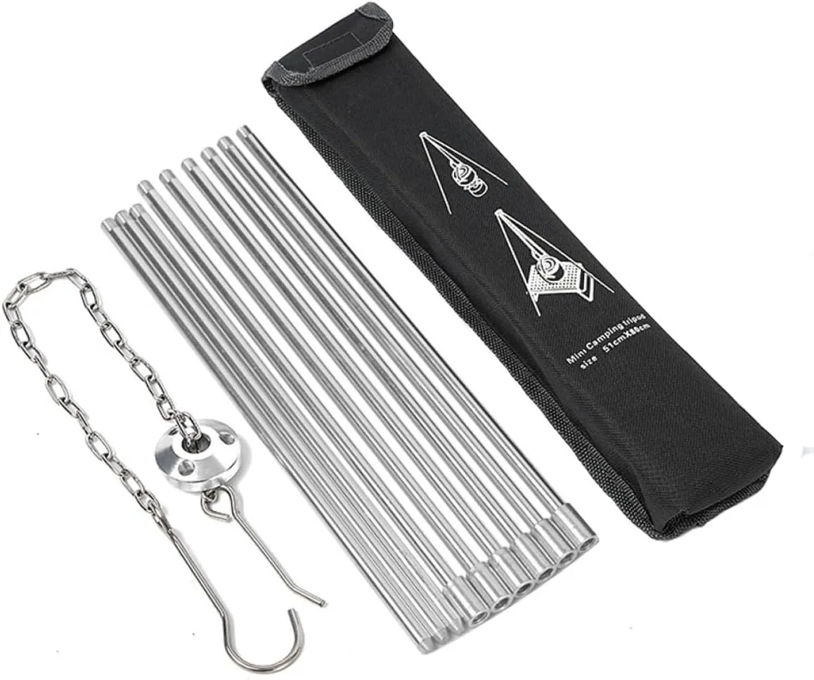 Camping Tripod Campfire Cooking Dutch Oven Tripod Folding Grill Stand Tripod Aluminium Alloy Stove Tripod for Dutch Ovens, Coffee Pots, Tea Pots