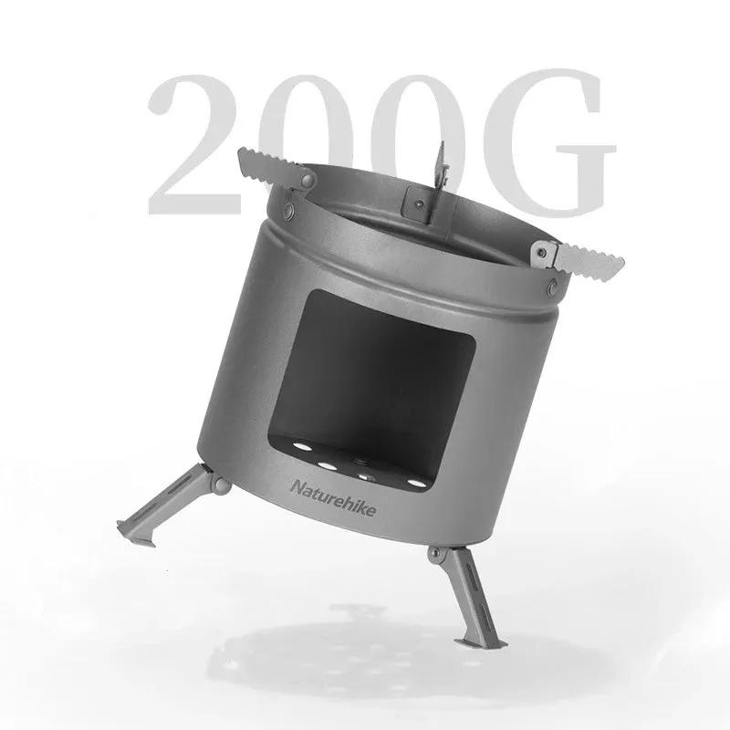 Camping Wood Stove | Titanium Portable Wood Burning Folding Ultralight Stove for Outdoor Picnic Cooking