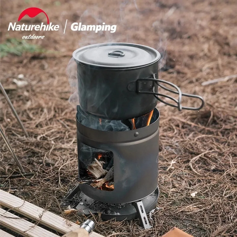 Camping Wood Stove | Titanium Portable Wood Burning Folding Ultralight Stove for Outdoor Picnic Cooking