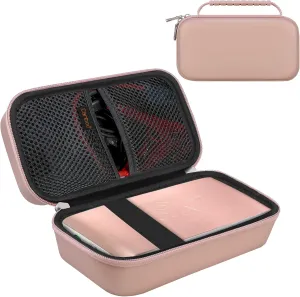 Canboc Hard Carrying Case for Halo Bolt Air 58830 mWh/Halo Bolt Air  55500/HALO Bolt Air  1750 Portable Car Battery Jump Starter, Mesh Bag fit Jump Cables, AC Outlet, Charger, Rose Gold