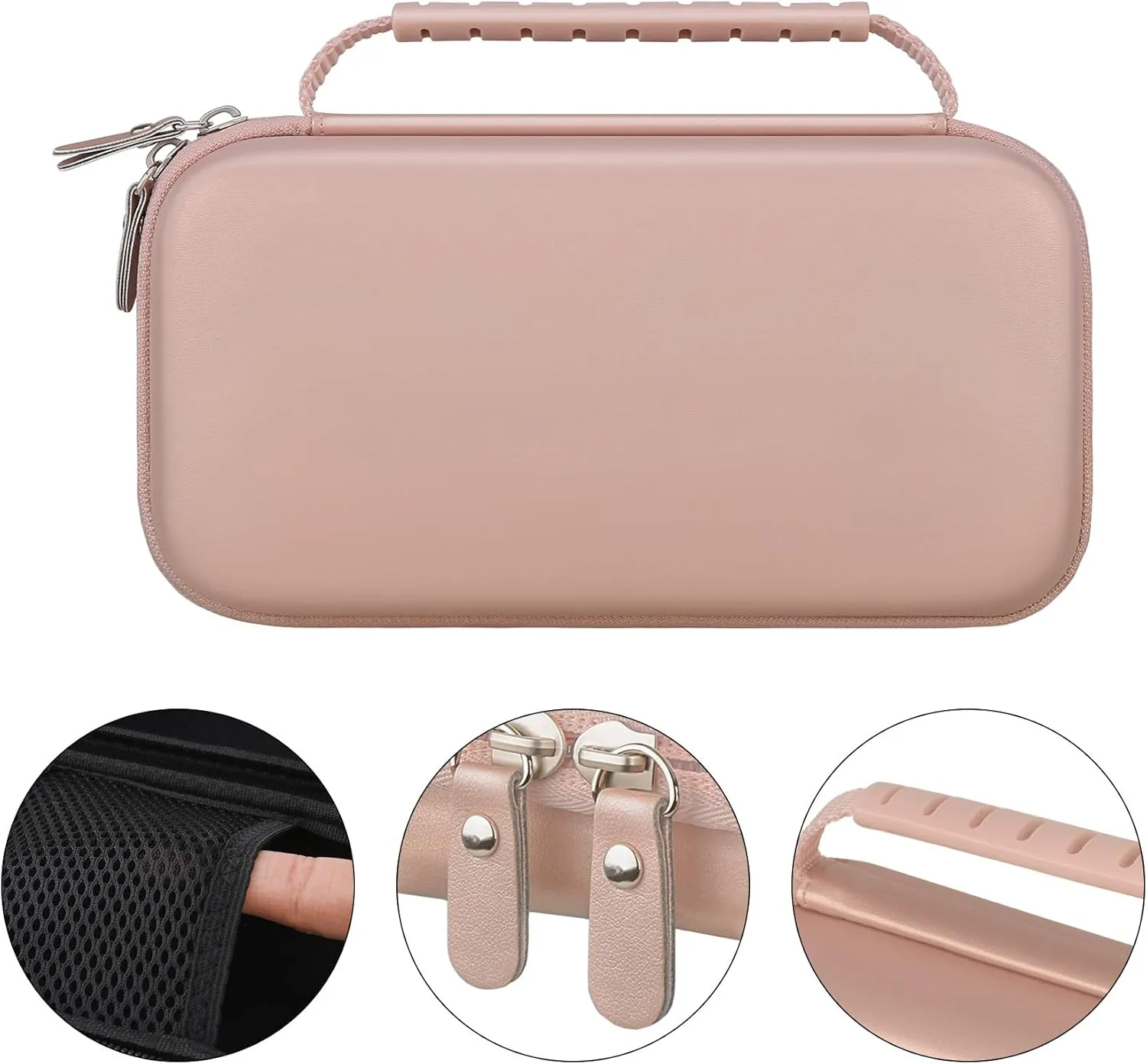 Canboc Hard Carrying Case for Halo Bolt Air 58830 mWh/Halo Bolt Air  55500/HALO Bolt Air  1750 Portable Car Battery Jump Starter, Mesh Bag fit Jump Cables, AC Outlet, Charger, Rose Gold