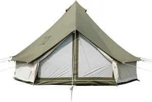 Canvas Tent Bell Tent,Yurt Tent with Stove Jack,4 Season Tent with Zipped Removable Floor,Family Camping Outdoor Hunting Party