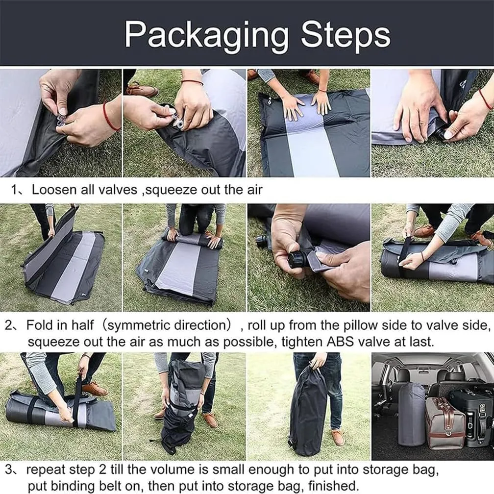 Car Inflatable Mattress, for Jeep Grand Cherokee L 6-Seater 2021-2025 Outdoor Camping Travel Portable Sleeping Pad AdjustableWear Resistant, Auto Accessories,A-Black