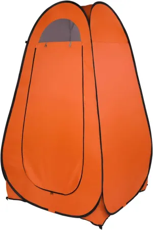 Careu Pop Up Pod Changing Room Privacy Tent – Instant Portable Outdoor Shower Tent, Camp Toilet, Rain Shelter for Camping & Beach – Lightweight & Sturdy, Easy Set Up, Foldable - with Carry Bag-Orange