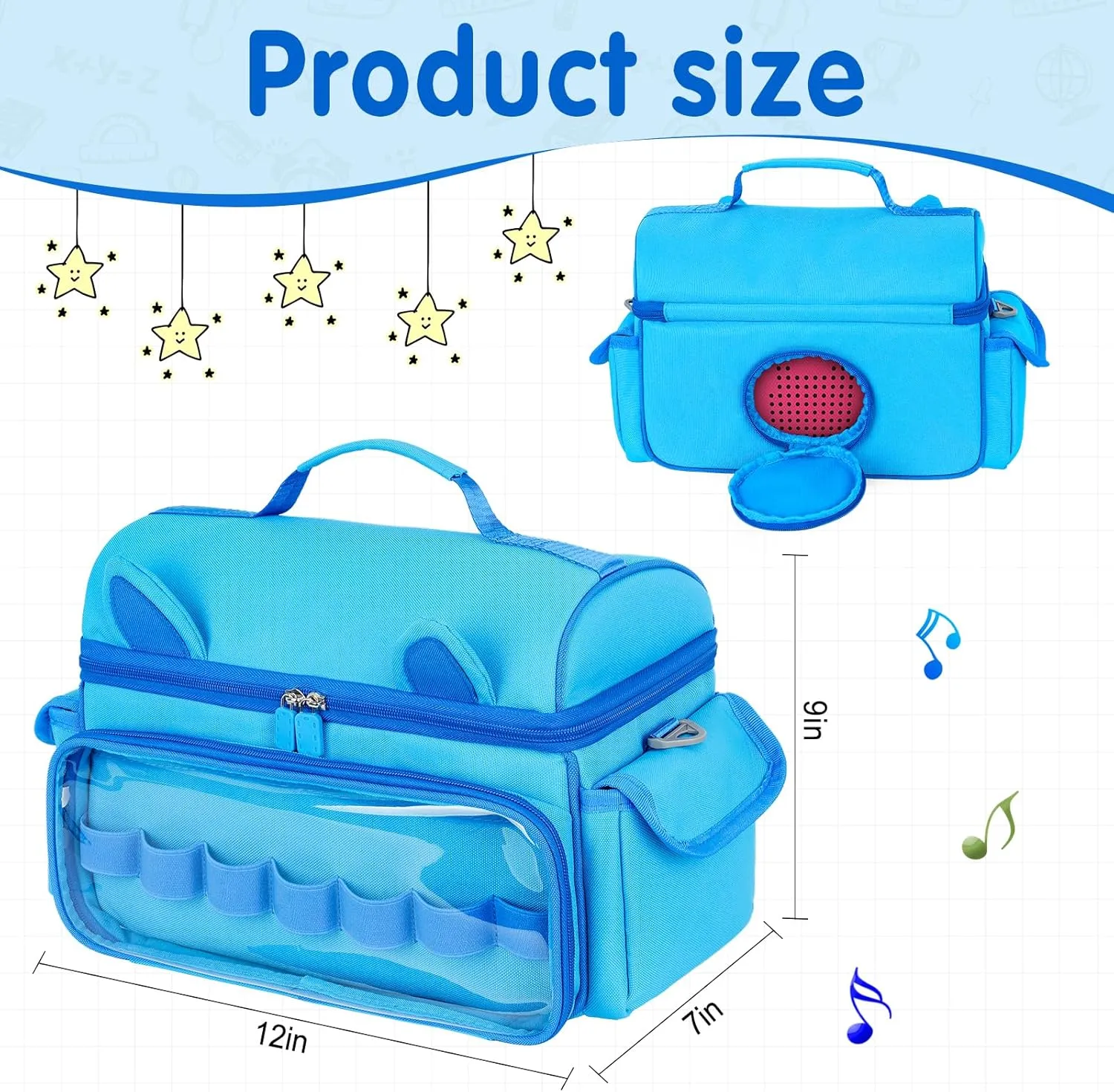 Carrying Case Compatible with Toniebox Starter Set,Cute Storage Bag for Tonies Figures Characters,Tonies Headphones & Accessories