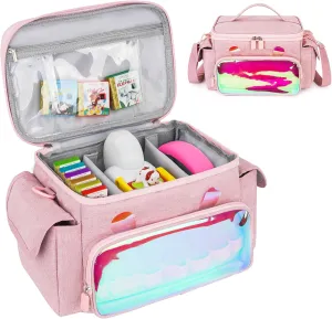 Carrying Case Fit for Little Tikes Story Dream Machine Starter Set, Cute Storage Bag Compatible with Toniebox, Storypod Audio Player and Accessories, Pink (Bag Only)